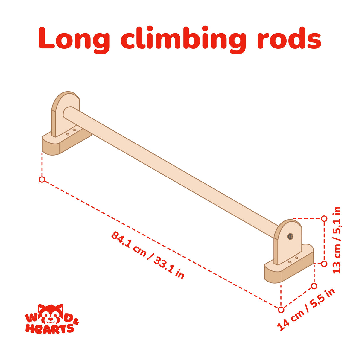 Wood and Hearts Home Monkey Bars | Playroom Avenue