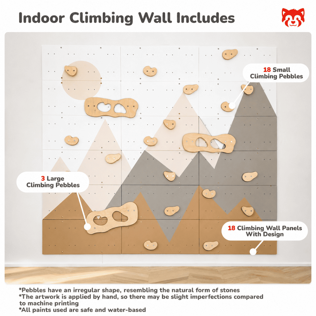 Wood and Hearts Indoor Climbing Wall | Playroom Avenue