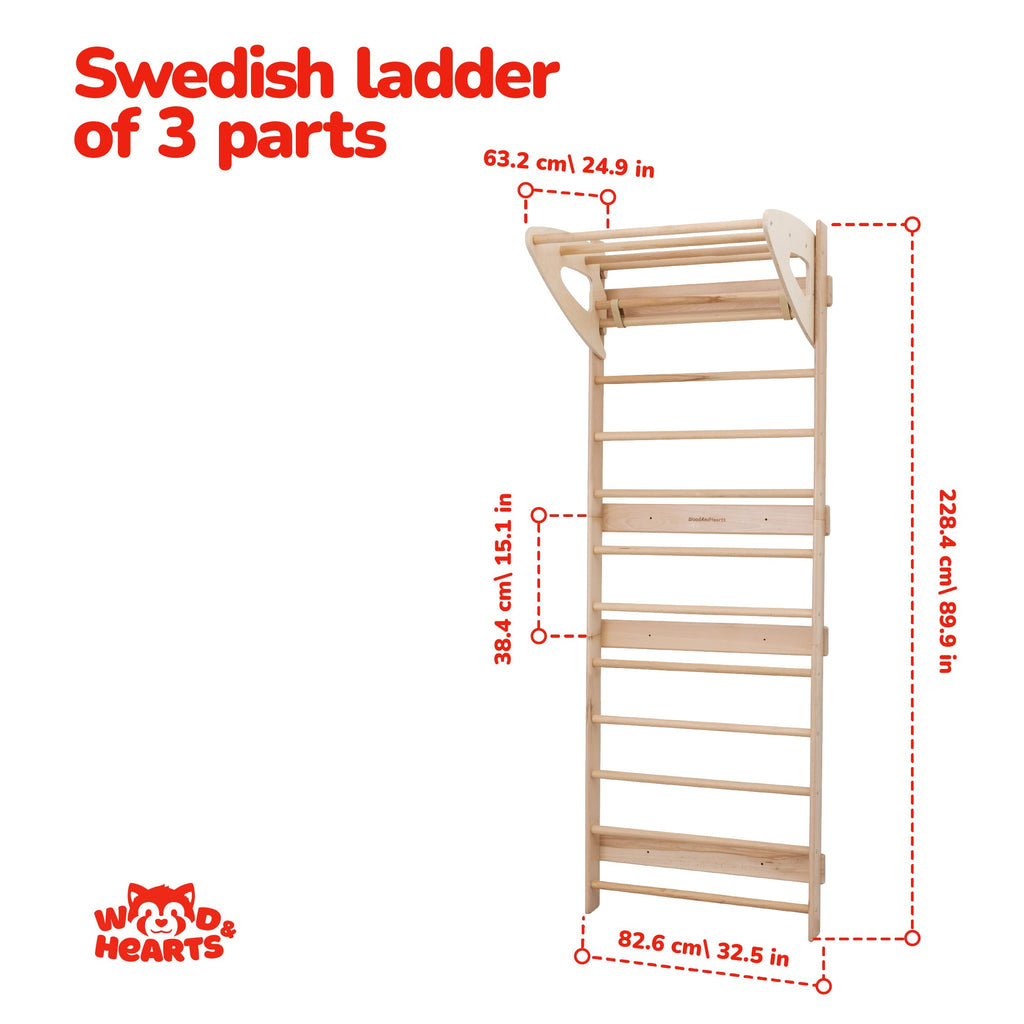 Wood and Hearts Swedish Ladder Gym | Playroom Avenue