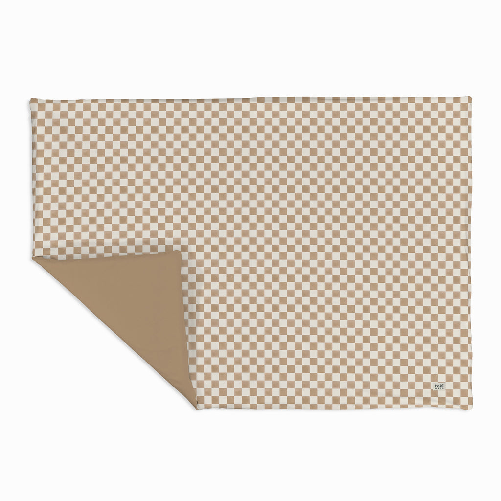Toki Kids Checker Toffee Organic Cotton Mat Epic | Playroom Avenue