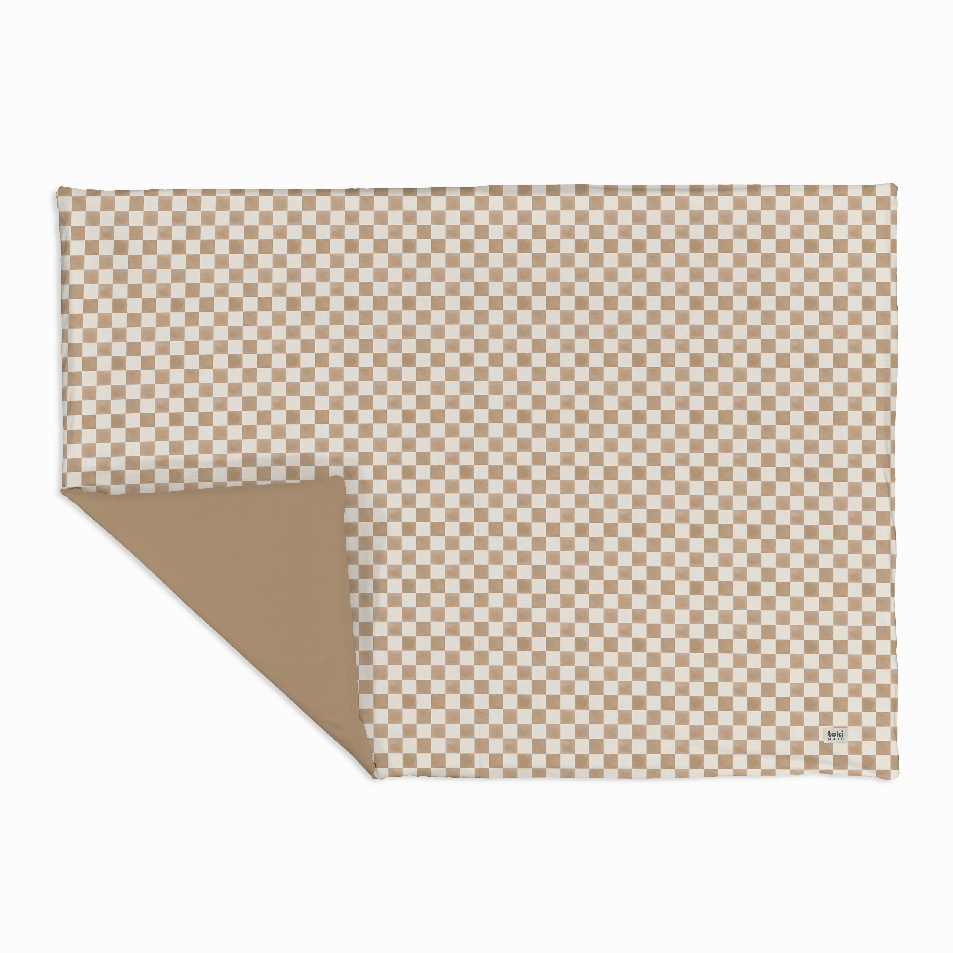 Toki Kids Checker Toffee Organic Cotton Mat - Playroom Avenue