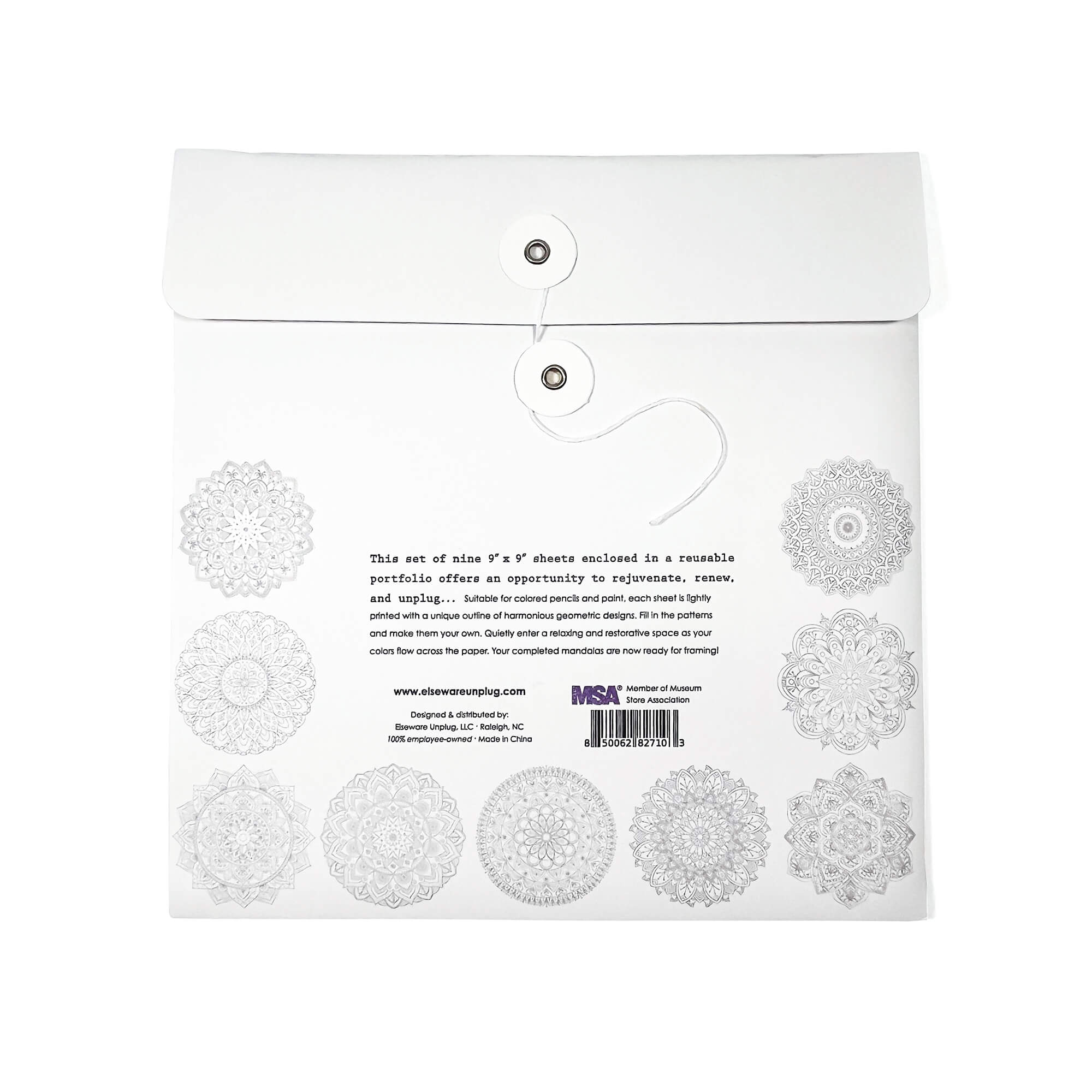 Elseware Unplug Mandala Coloring Sheets – Deluxe 110lb Paper | Playroom Avenue
