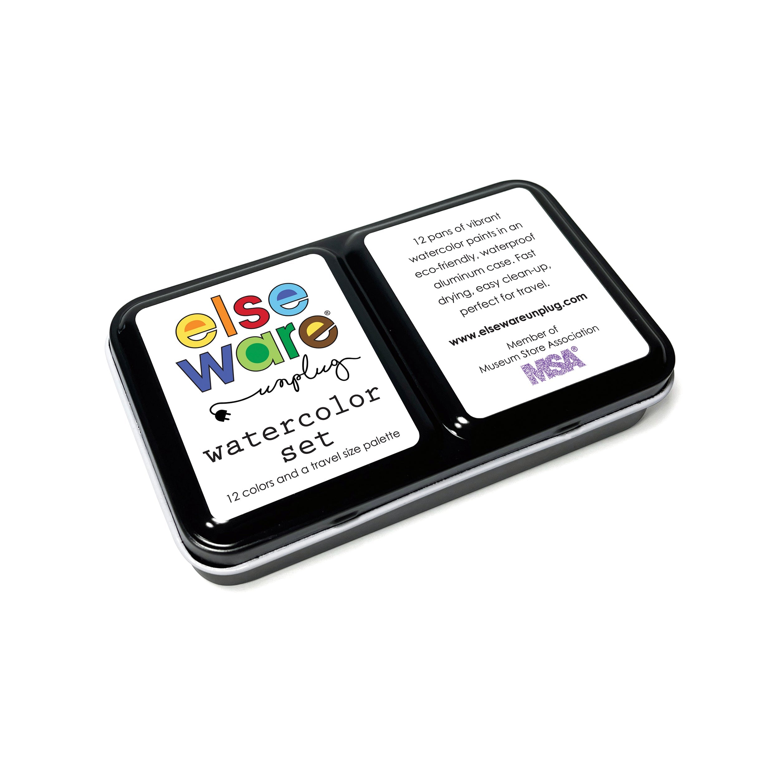 Elseware Unplug Watercolors – Metal Palette – 12 Colors – Travel Friendly | Playroom Avenue