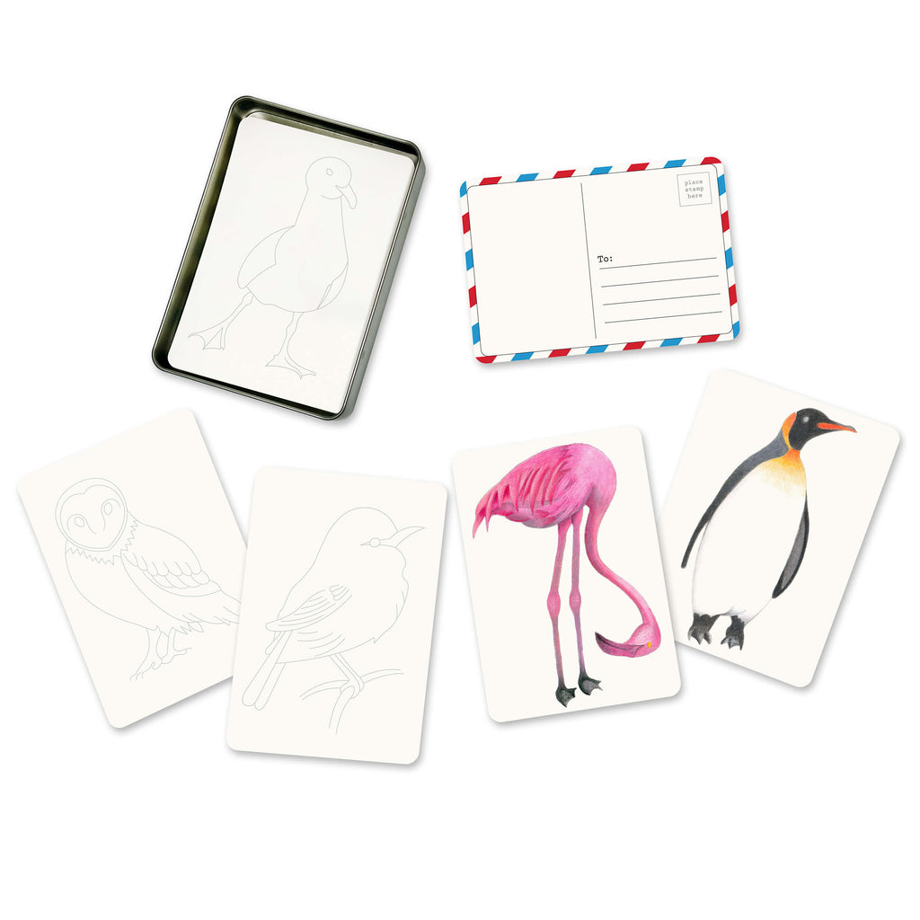 elseware unplug Coloring Postcards w/ 6 Designs (30 cards) | Playroom Avenue