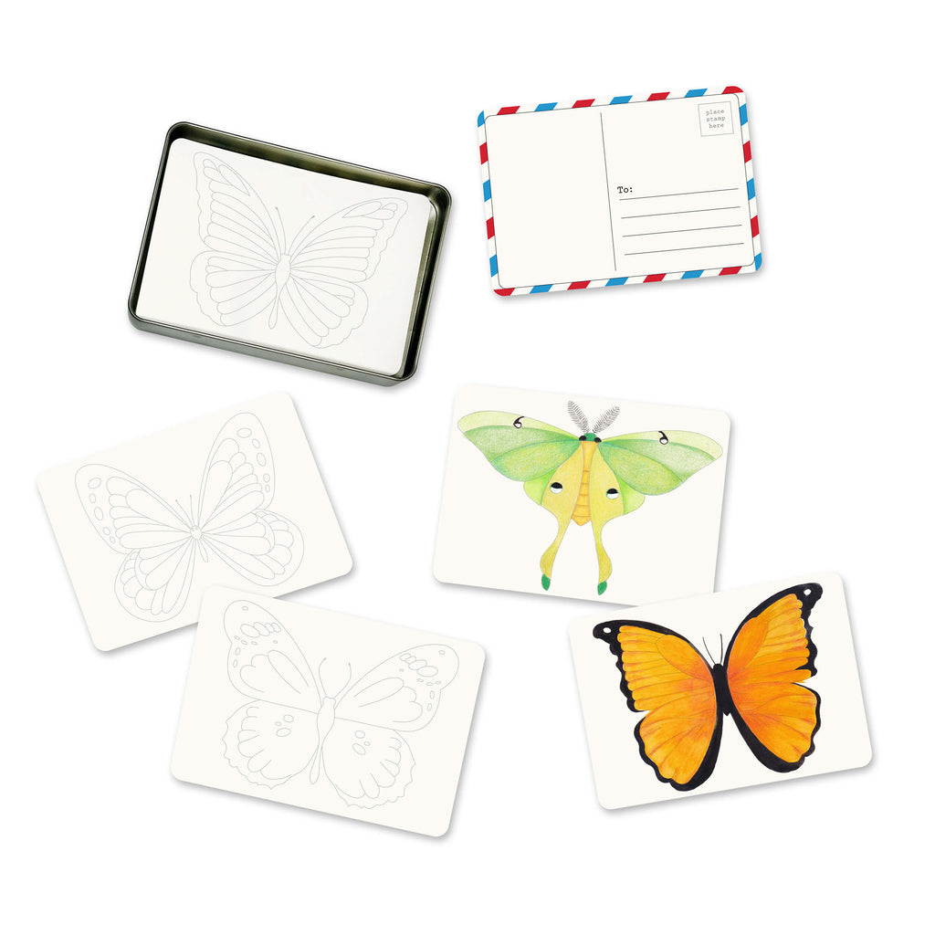 elseware unplug Coloring Postcards w/ 6 Designs (30 cards) | Playroom Avenue