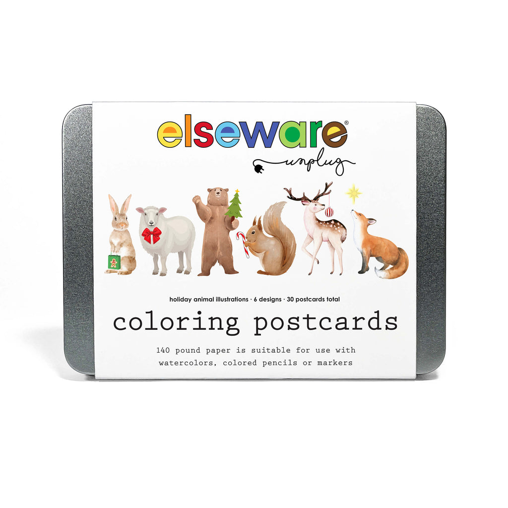 elseware unplug Coloring Postcards w/ 6 Designs (30 cards) Animal | Playroom Avenue