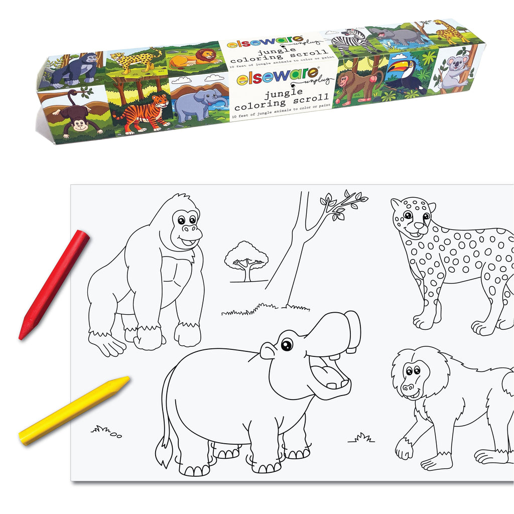 Elseware Unplug Coloring Scrolls – 10 ft – Adhesive Back Jungle | Playroom Avenue