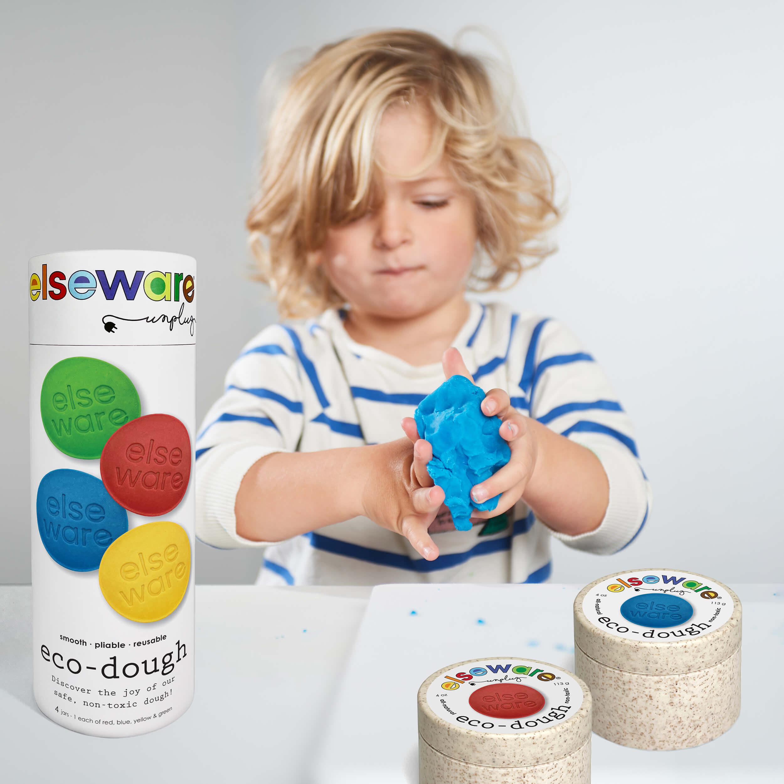 Elseware Unplug Sensory Play Bundle | Natural Eco-Dough & Tools for Kids | Playroom Avenue