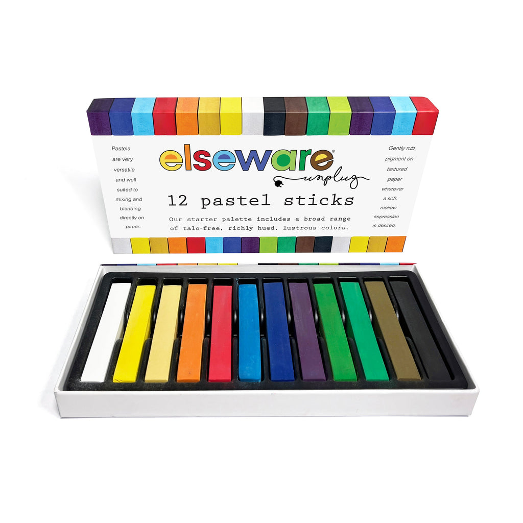 Elseware Unplug Pastel Sticks – Talc-Free Oil Pastels – 12 Vibrant Colors | Playroom Avenue