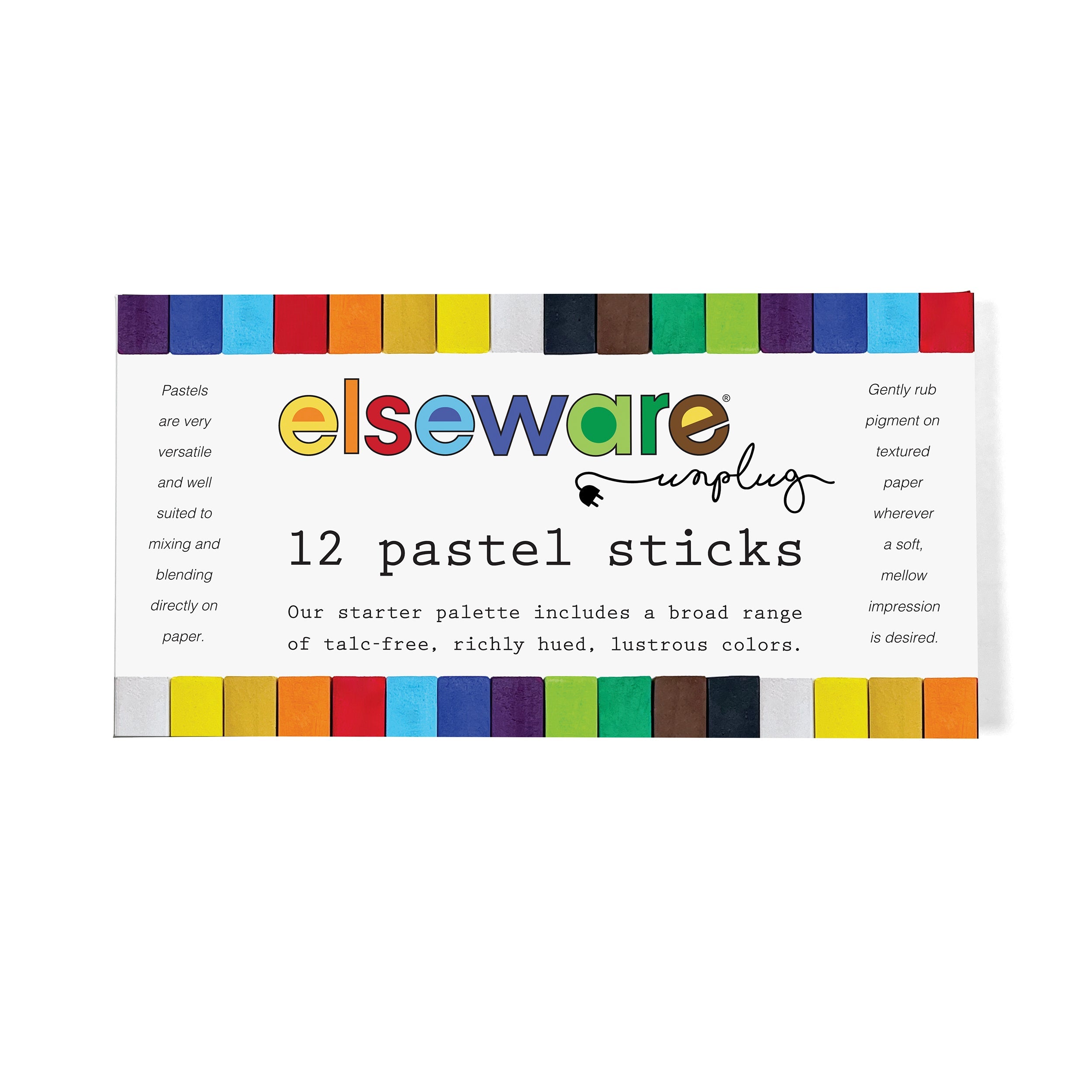 Elseware Unplug Pastel Sticks – Talc-Free Oil Pastels – 12 Vibrant Colors | Playroom Avenue