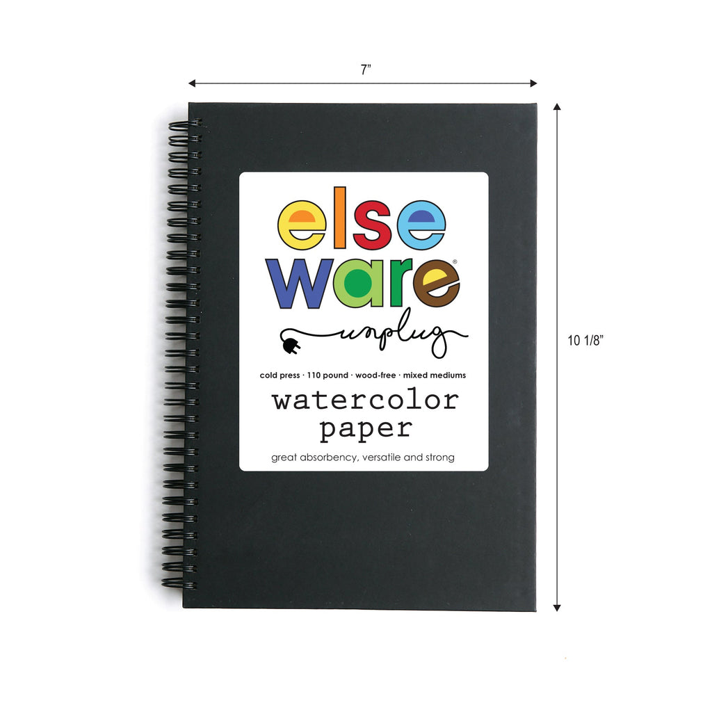 Elseware Unplug Watercolor Paper Pad (Large) – 7" x 10" – 110 lb Cotton Rag | Playroom Avenue