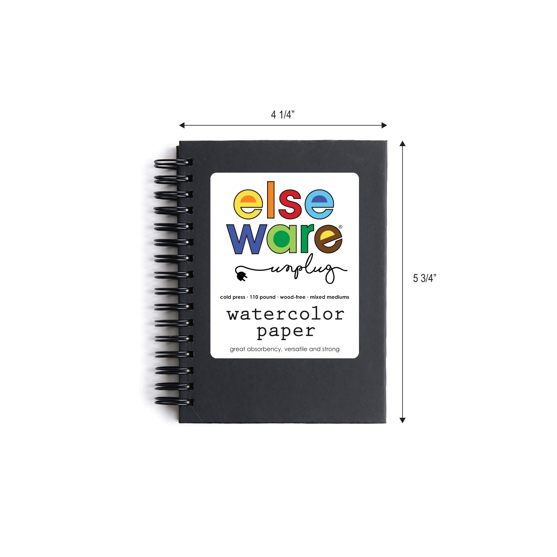 Elseware Unplug Watercolor Paper Pad (Small) – 5.75" x 4.25" – 110 lb Cotton Rag | Playroom Avenue
