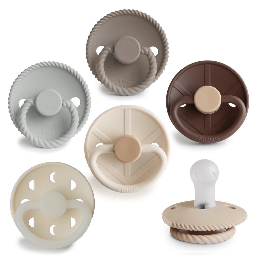 FRIGG Silicone Pacifier 6-Pack Earthy Wonder 0-6 Months | Playroom Avenue