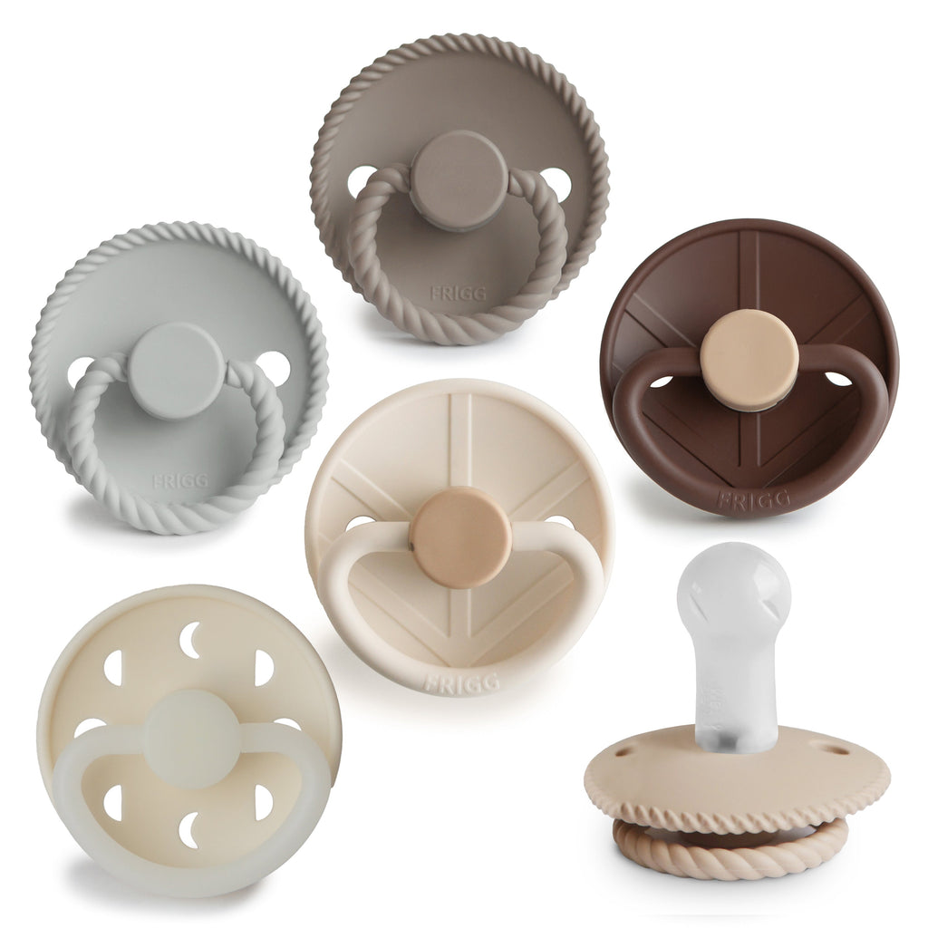 FRIGG Silicone Pacifier 6-Pack Earthy Wonder 6-18 Months | Playroom Avenue