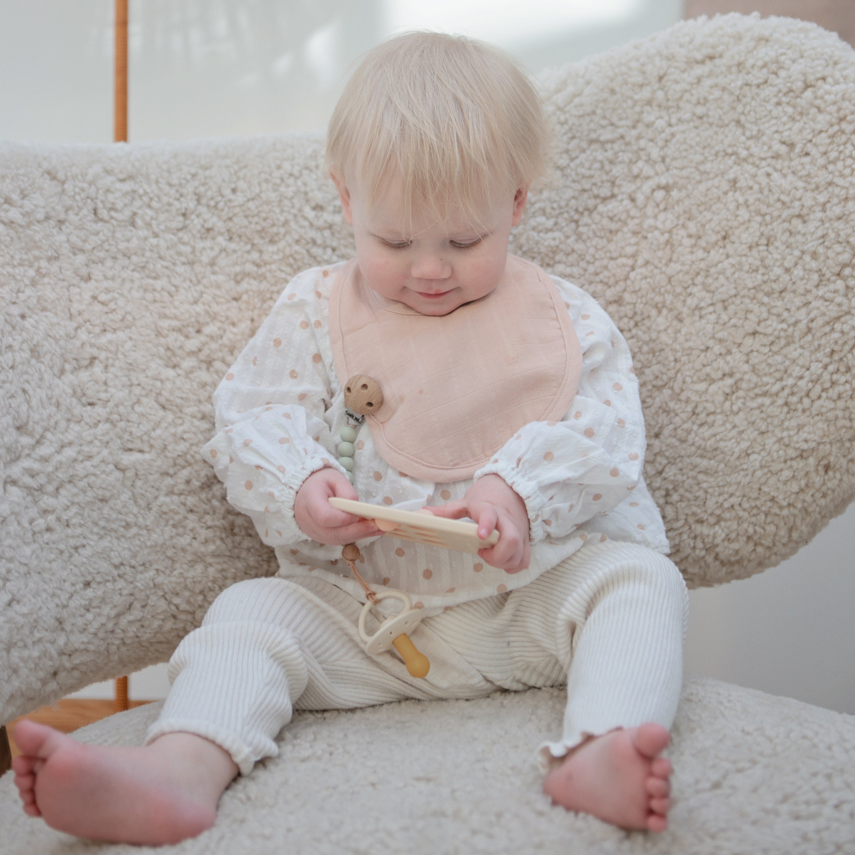 Mushie Silicone Pacifier Clip | Eva | Playroom Avenue