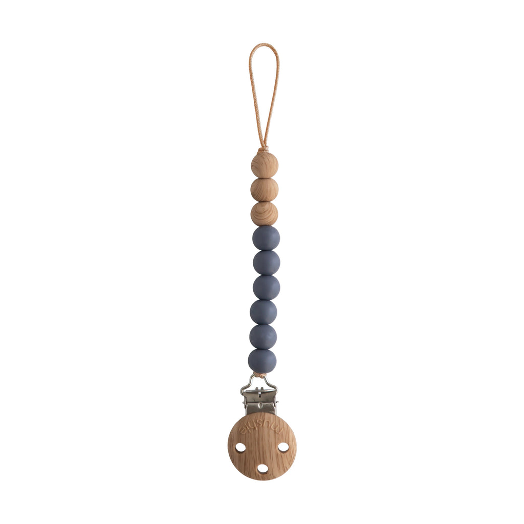 Mushie Silicone Pacifier Clip | Eva Iron | Playroom Avenue