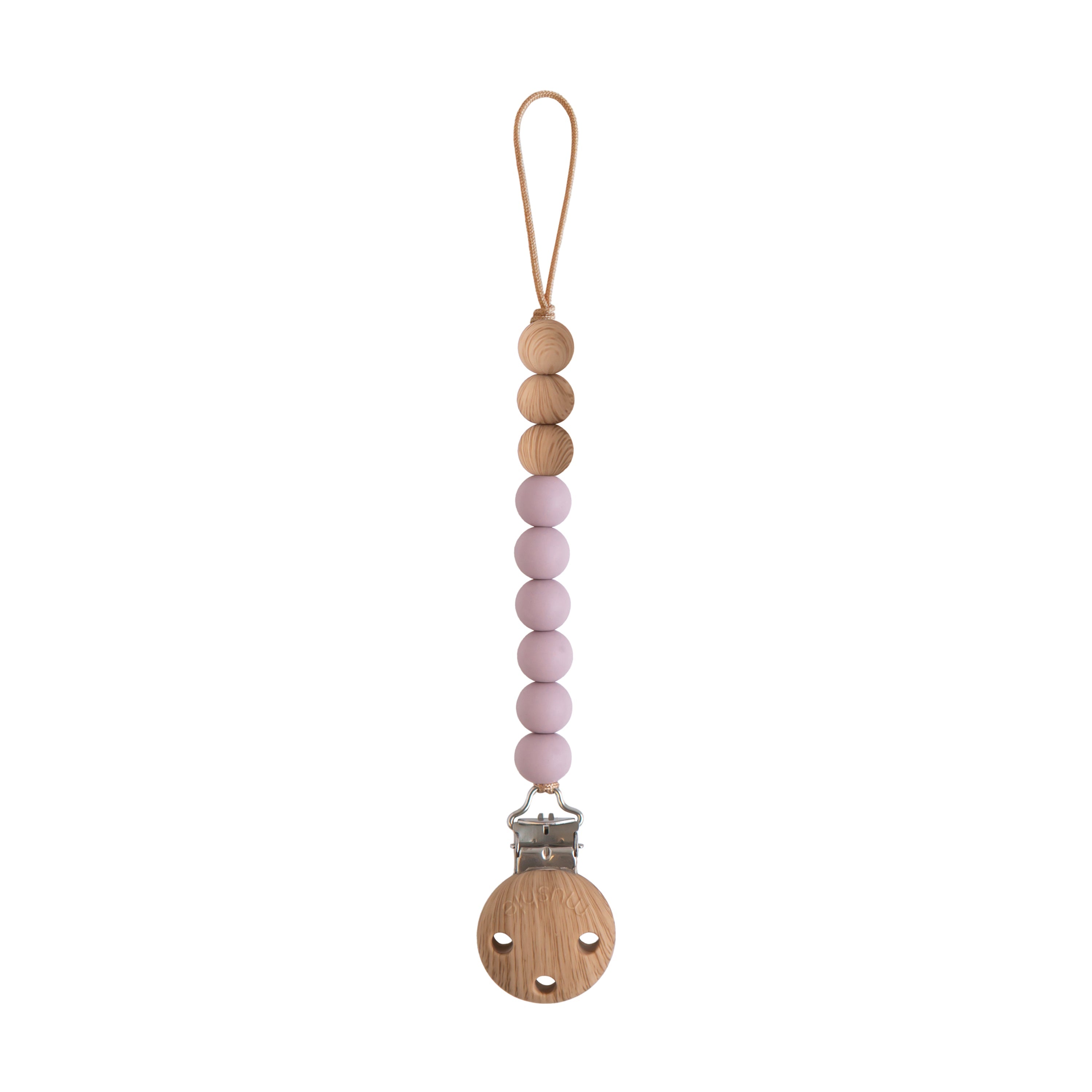 Mushie Silicone Pacifier Clip | Eva Mauve | Playroom Avenue
