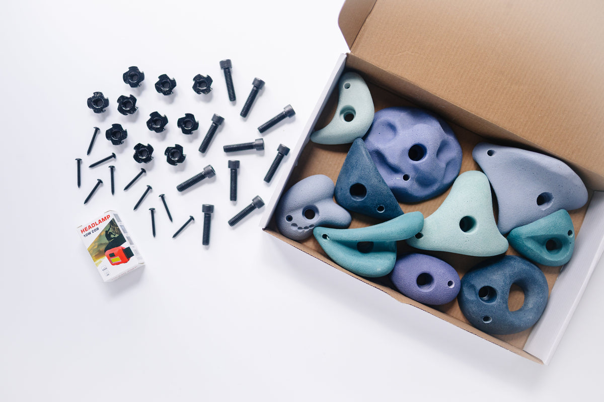 Everett & Avery Co. Premium Rock Climbing Holds (Aurora) - Glow-in-the-Dark Rock | Playroom Avenue