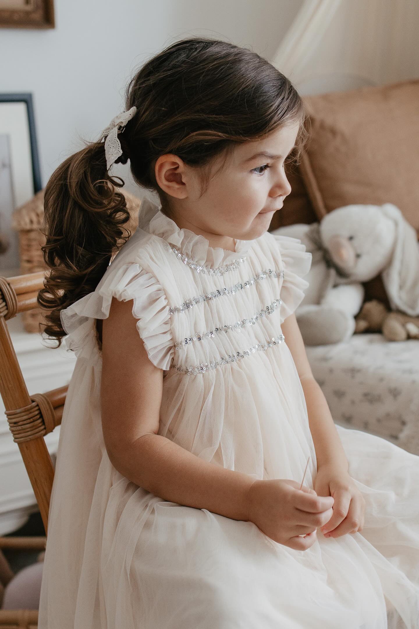 Le Petit Lapin Scarlett | Cotton Tulle Dress | Vintage Cream | Playroom Avenue