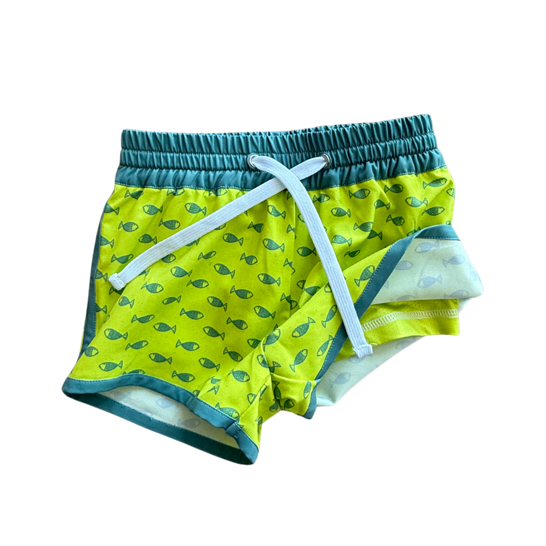 Keep the Littles Wild neon fish hybrid shorts | Playroom Avenue