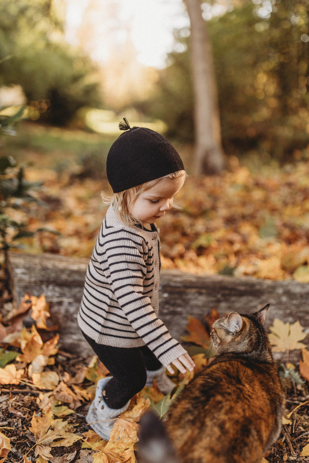La Petit Lapin Cashmere Cardigan | Black/Beige | Playroom Avenue