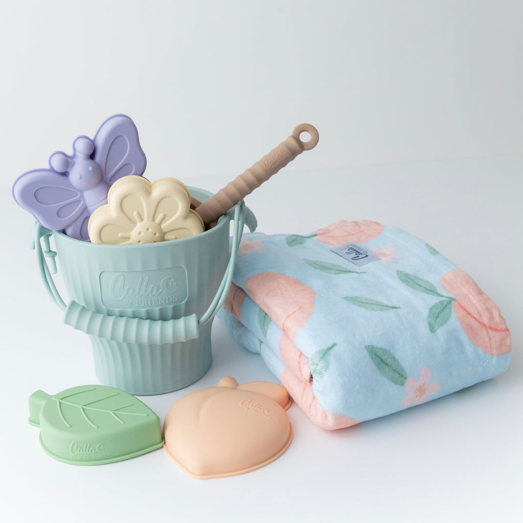 Calla and Friends Peach Blossom Silicone Beach Toy Set | Playroom Avenue