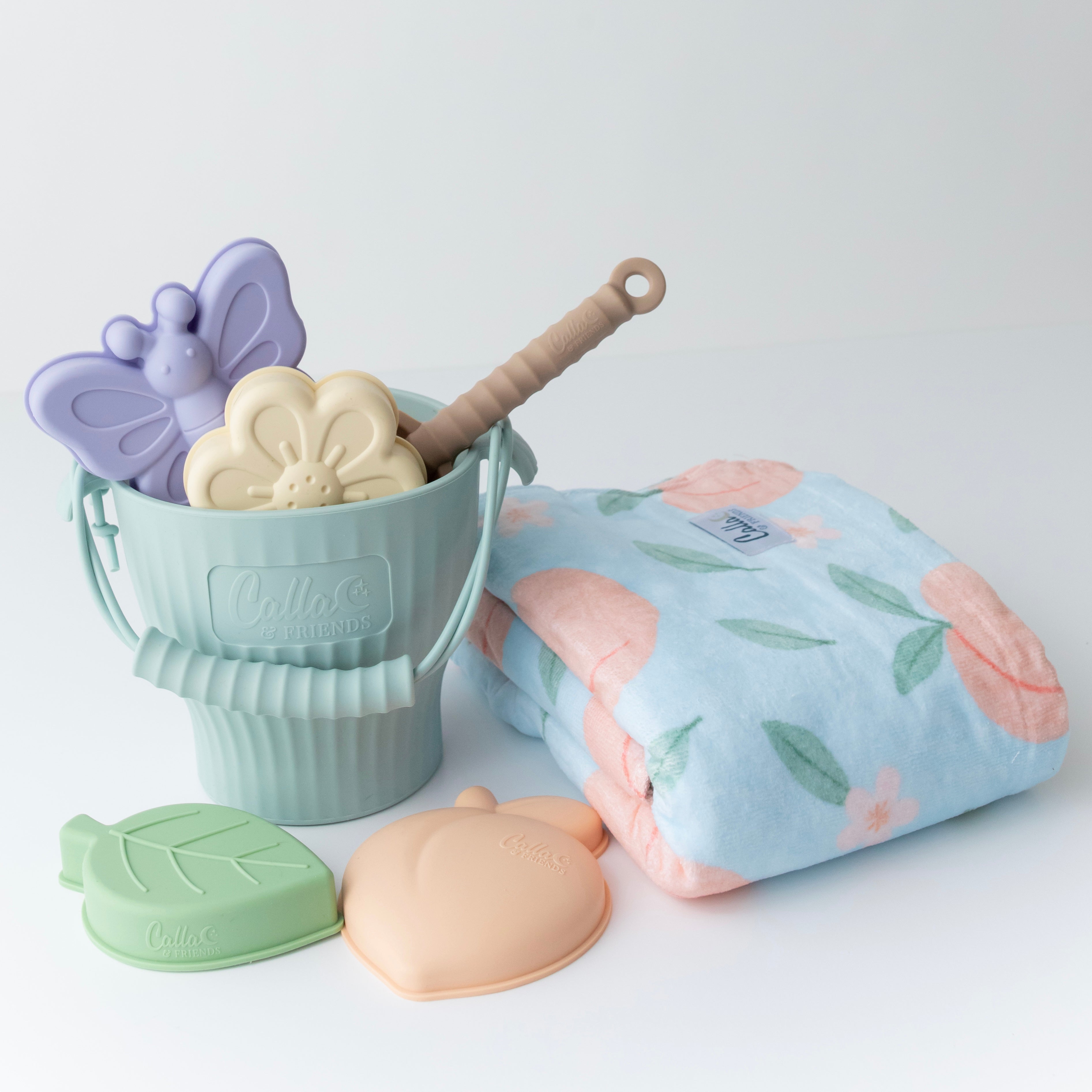 Calla and Friends Peach Blossom Silicone Beach Toy Set | Playroom Avenue