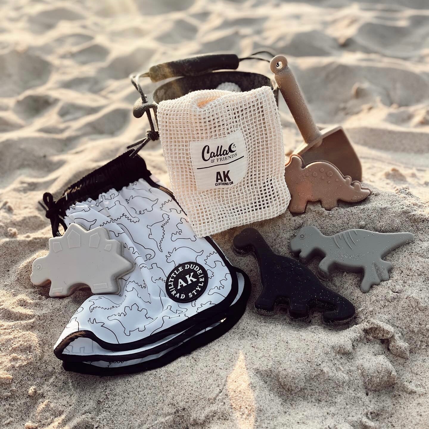 Calla and Friends AK Clothing x C&F Dino Silicone Beach Toy Set | Playroom Avenue