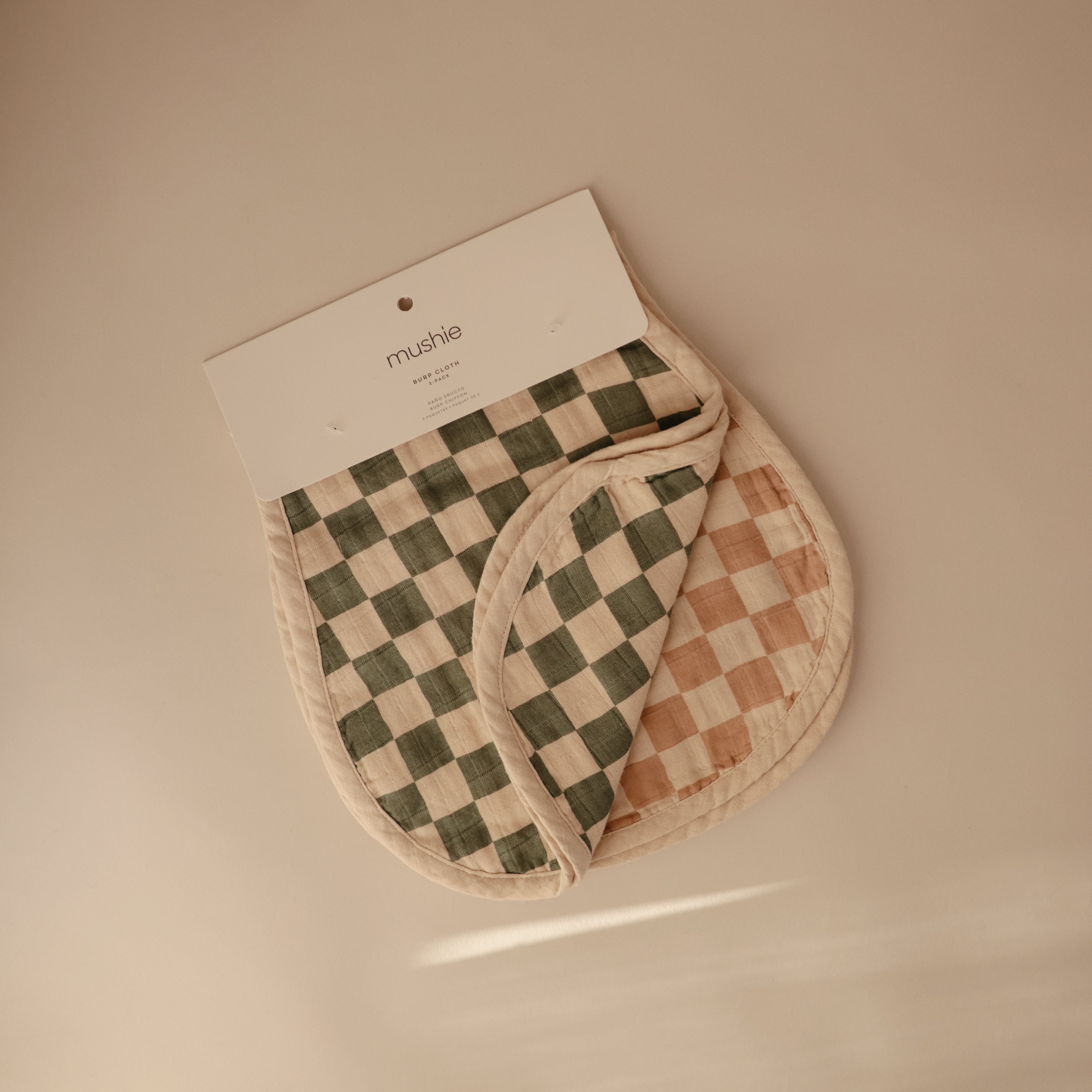Mushie Organic Cotton Muslin Burp Cloth 2-Pack | Playroom Avenue
