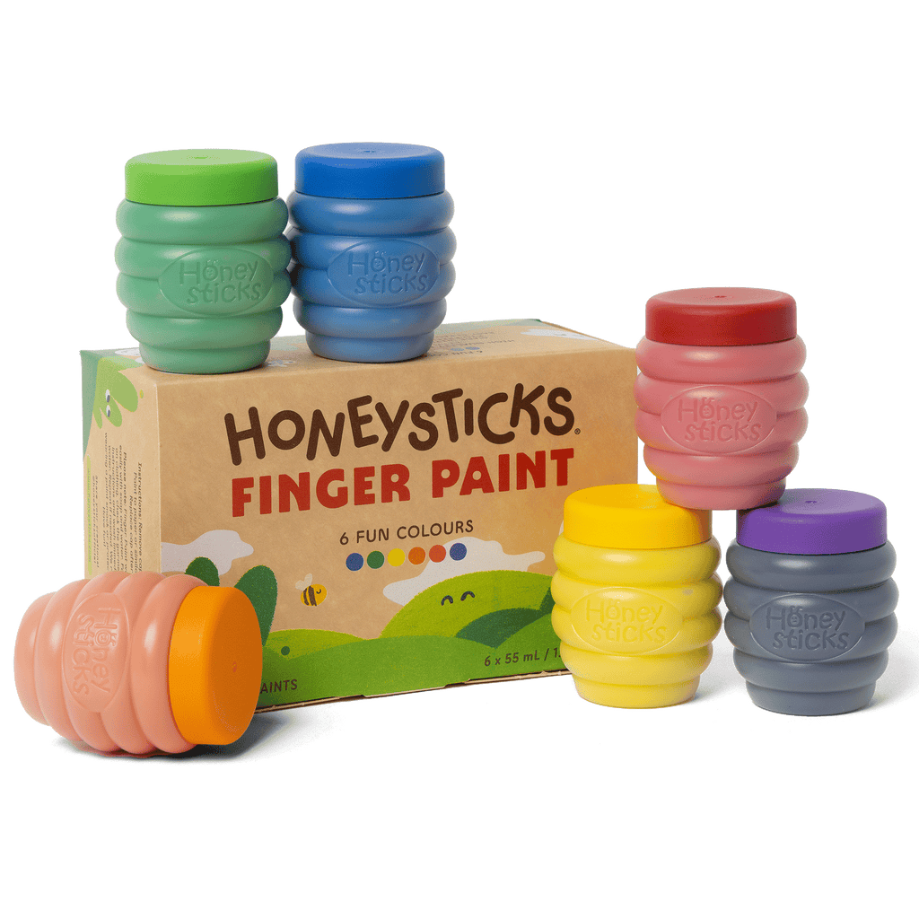 Honeysticks Finger Paints 6pk 55ml | Playroom Avenue