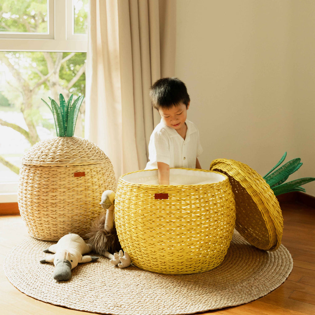 Momiji Pineapple Storage Basket Large - Natural | Playroom Avenue