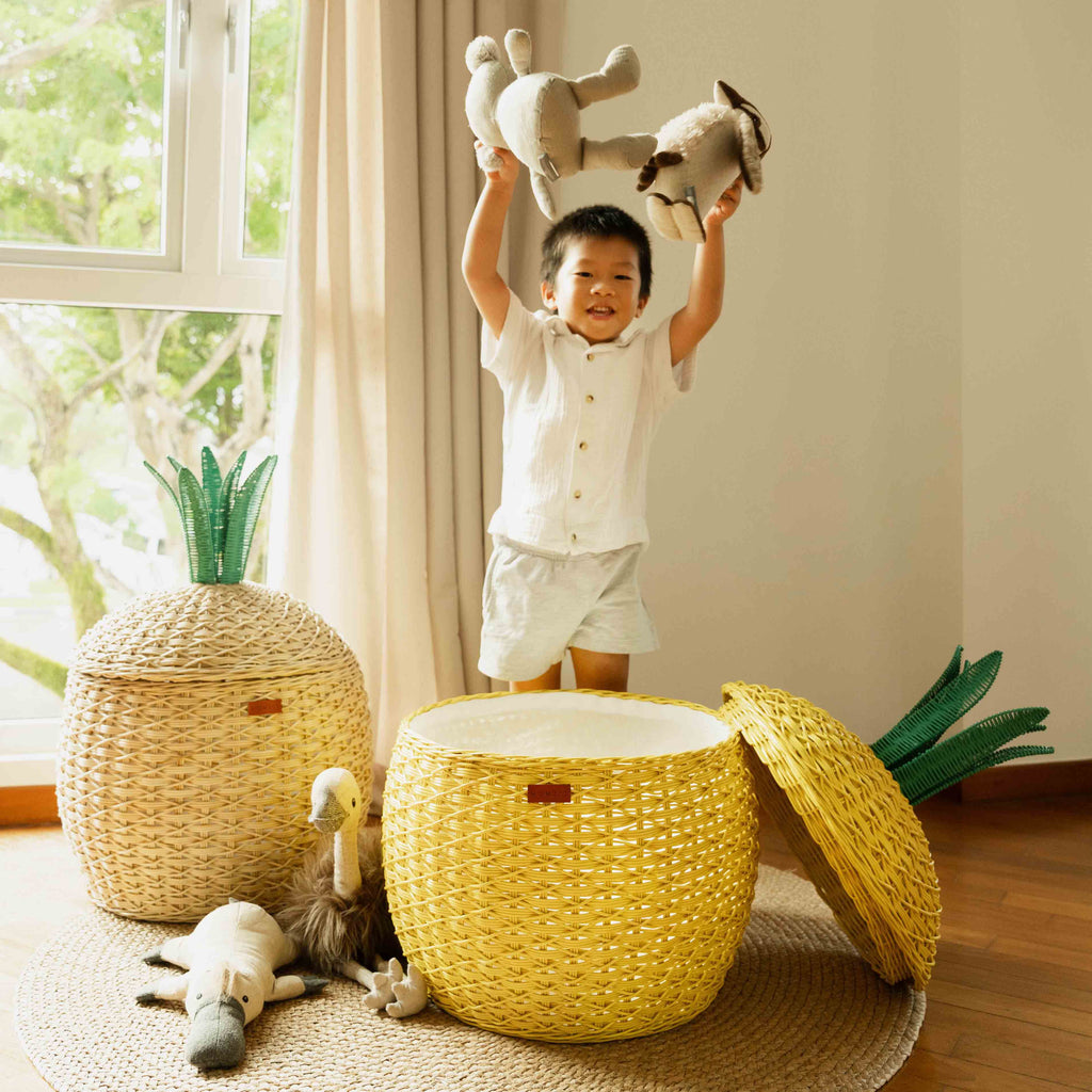 Momiji Pineapple Storage Basket Large - Natural | Playroom Avenue