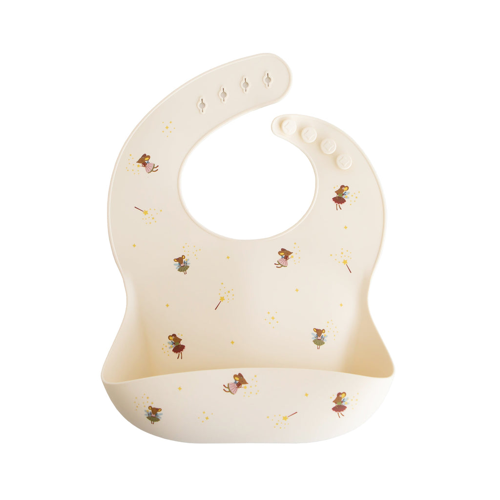 Mushie Silicone Baby Bib Fairy Mice | Playroom Avenue