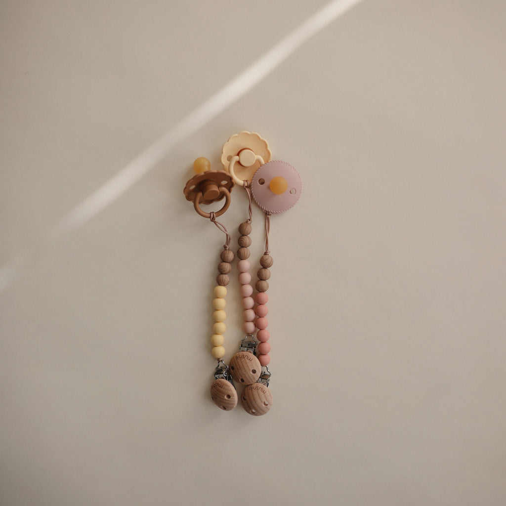 Mushie Silicone Pacifier Clip | Eva | Playroom Avenue