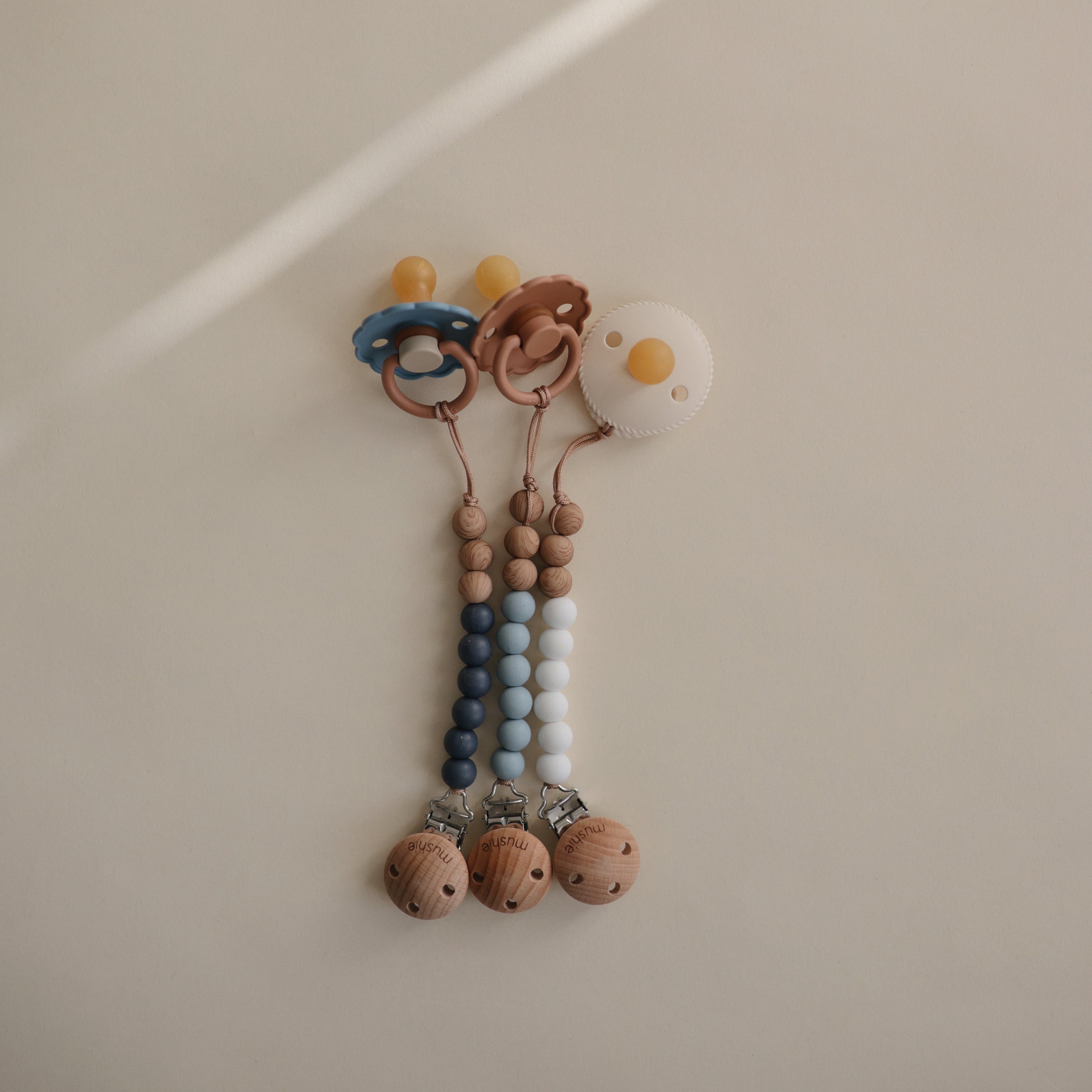 Mushie Silicone Pacifier Clip | Eva | Playroom Avenue