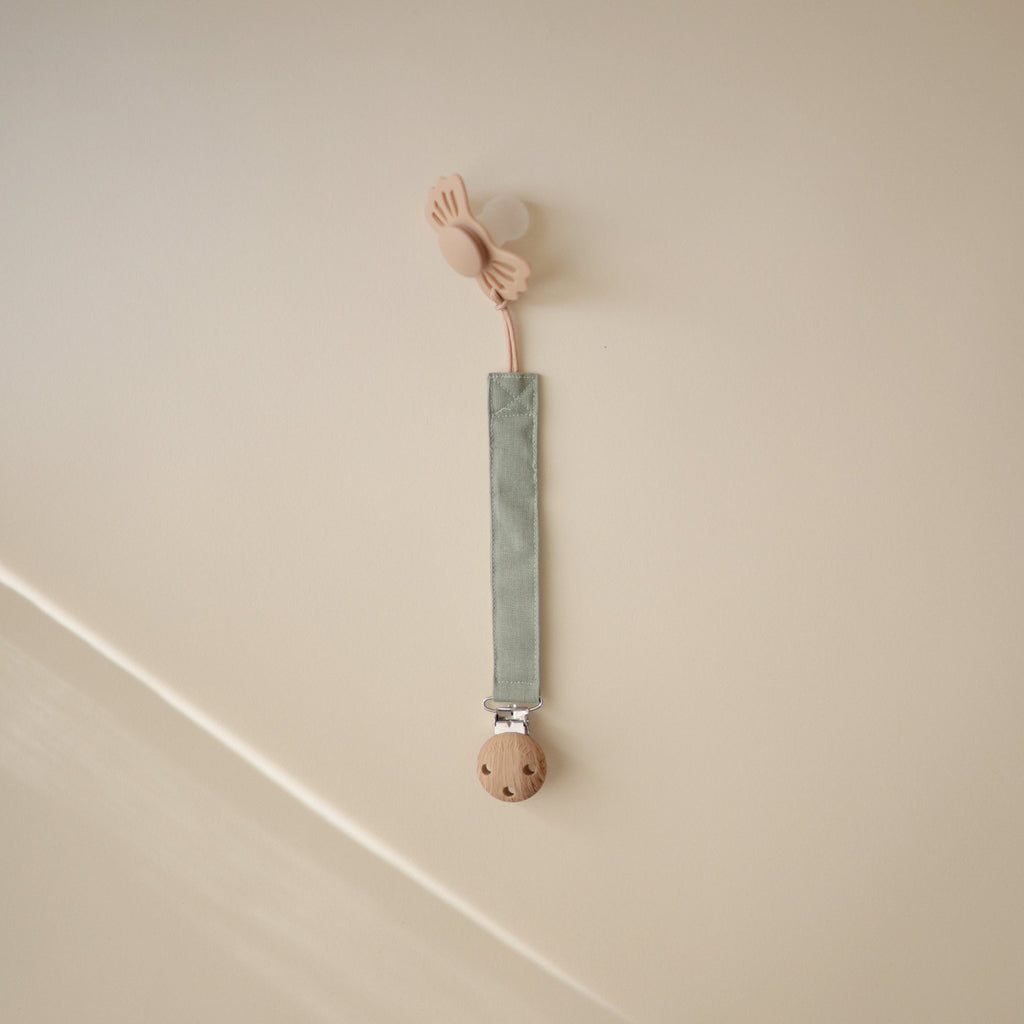 Mushie Linen Pacifier Clip 2-Pack | Playroom Avenue