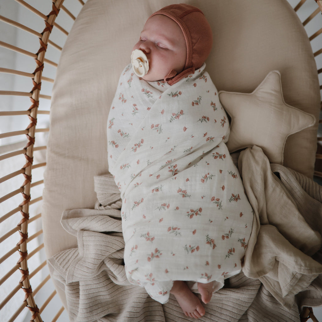 Mushie Organic Cotton Muslin Swaddle Blanket | Playroom Avenue
