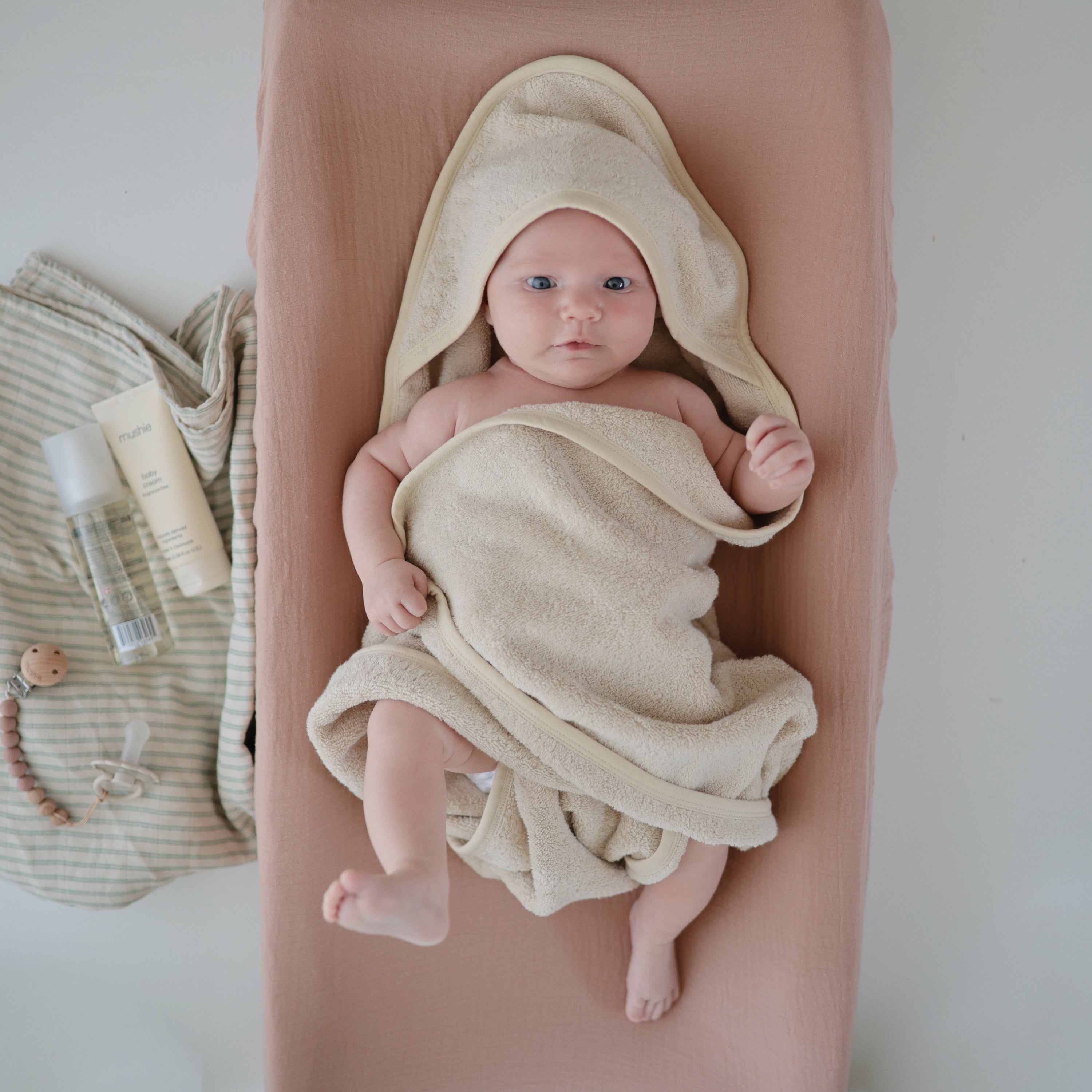 Mushie Organic Cotton Baby Hooded Towel | Playroom Avenue