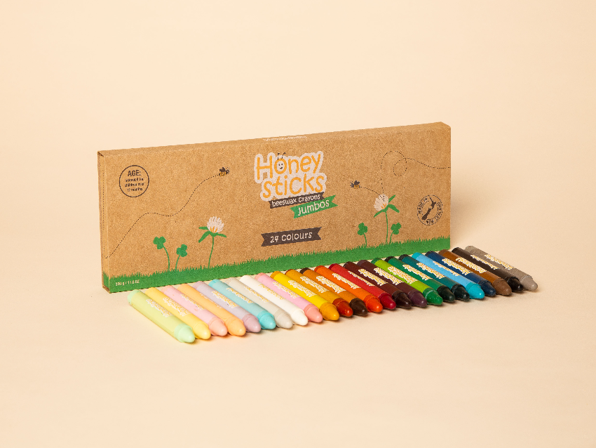 Honeysticks Jumbos 24 Pack - Large Set Natural Beeswax Crayons | Playroom Avenue