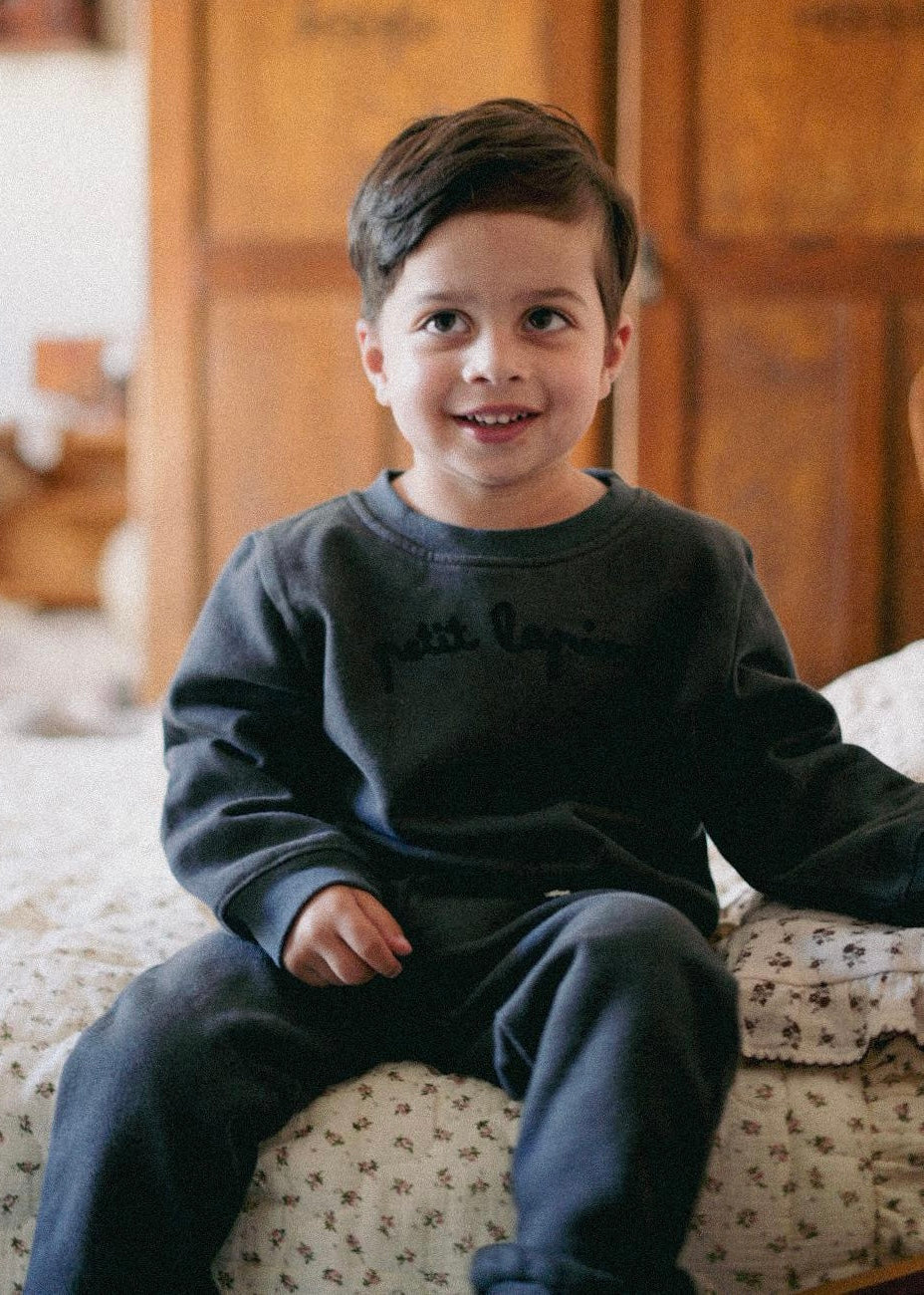 La Petit Lapin Finley | Cotton Fleece Sweatsuit Set | Petit Lapin | Midnight | Playroom Avenue