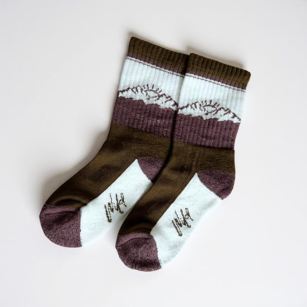 Keep the Littles Wild Brown Boot Socks Wild - 95% Merino Wool Hiking Socks for Kids and Toddlers | Playroom Avenue