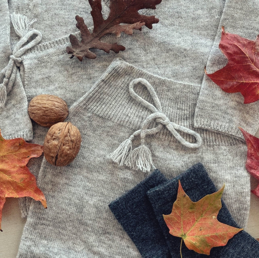 La Petit Lapin Cashmere Footless Leggings | Grey Dawn | Playroom Avenue