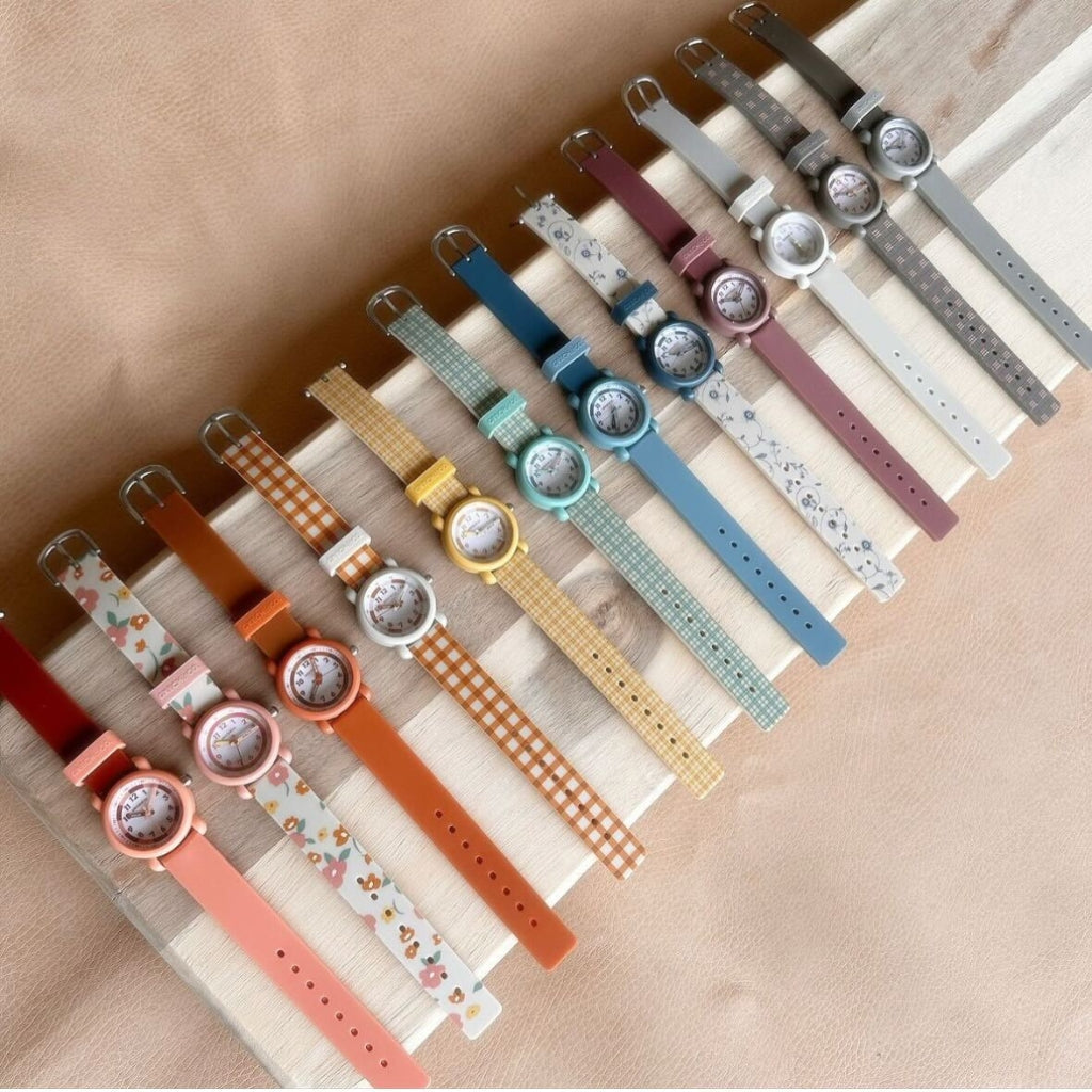GRECH & CO. Classic Watches | Silicone + Stainless Steel | Fern Plaid | Playroom Avenue