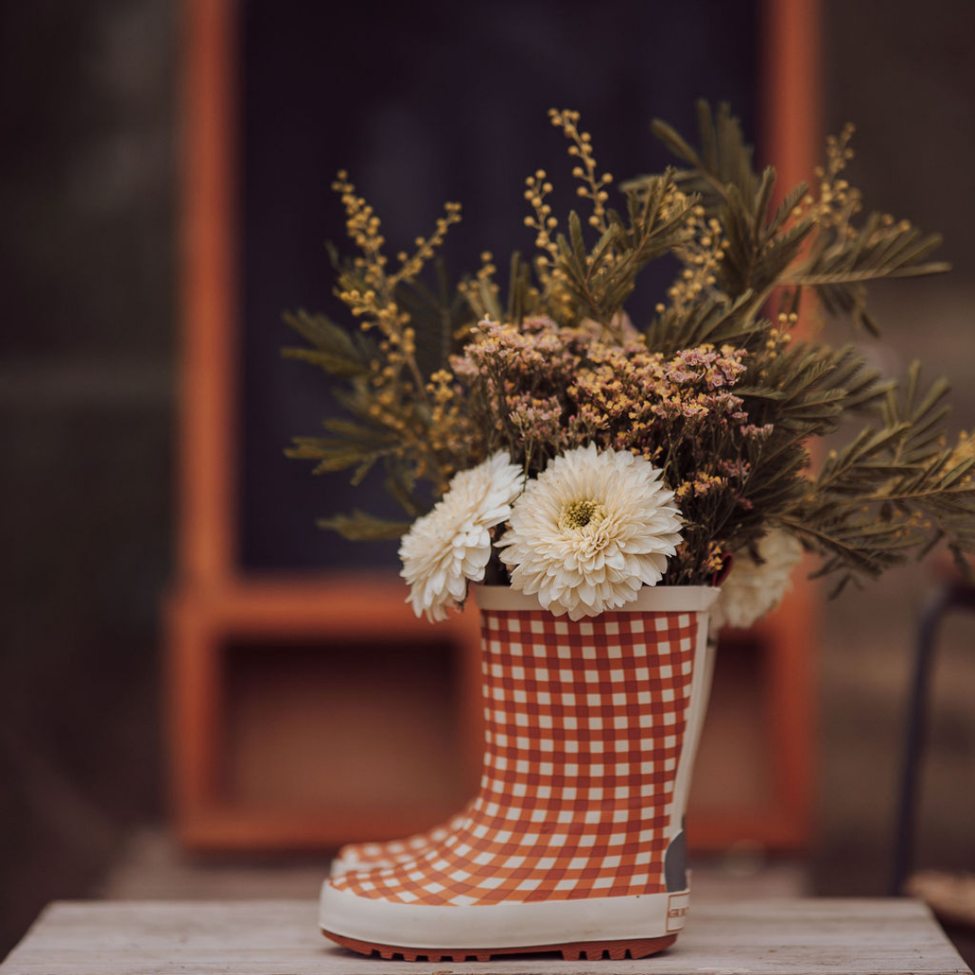GRECH & CO. Classic Rain Boots | Sienna Gingham | Playroom Avenue