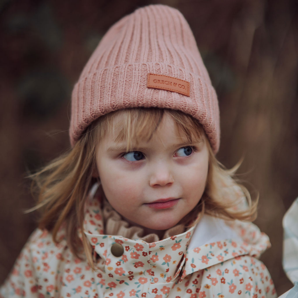 GRECH & CO. Knit Beanie Wide Rib | Sunset | Playroom Avenue