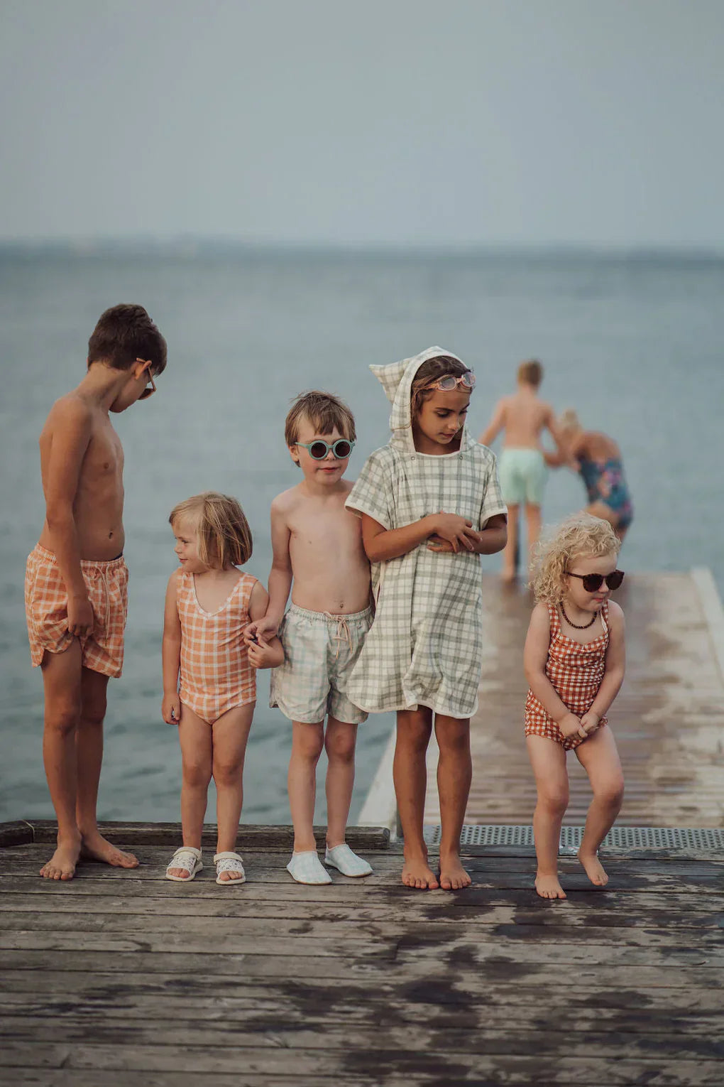 GRECH & CO. Swim Trunks | UPF + Recycled - Sienna Gingham | Playroom Avenue
