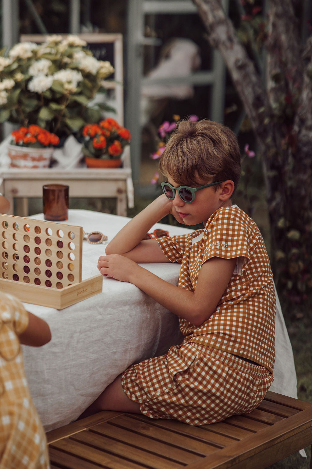 GRECH & CO. Swim Trunks | UPF + Recycled - Sienna Gingham | Playroom Avenue