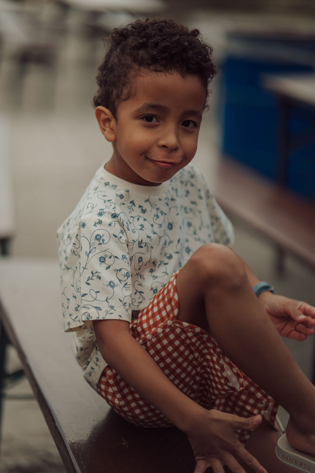 GRECH & CO. Swim Trunks | UPF + Recycled - Sienna Gingham | Playroom Avenue
