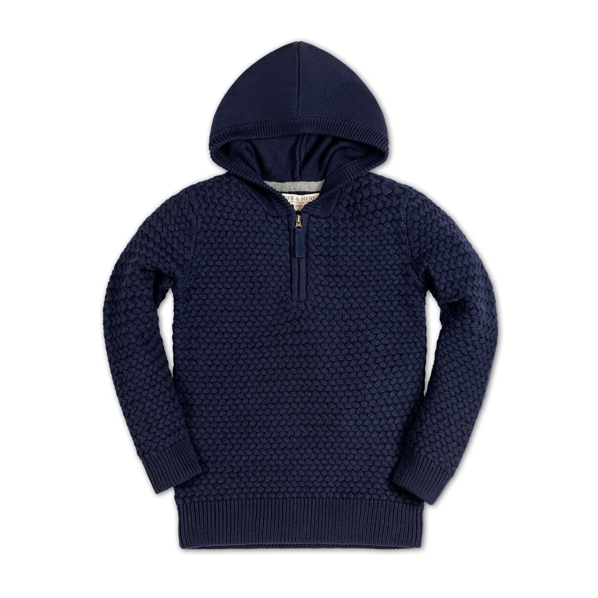 Hope & Henry Hooded Half Zip Organic Sweater | Playroom Avenue