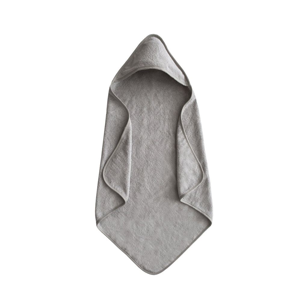 Mushie Organic Cotton Baby Hooded Towel Gray | Playroom Avenue